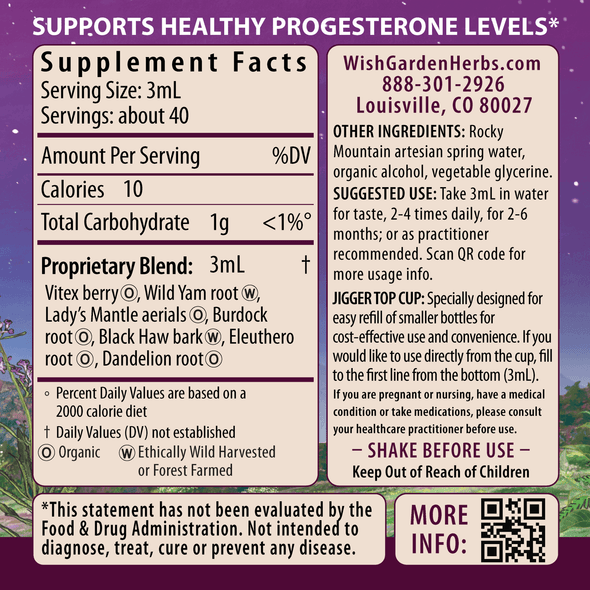 Cycle Vitality 2 Luteal Phase - Progesterone Support Ingredients & Supplement Facts
