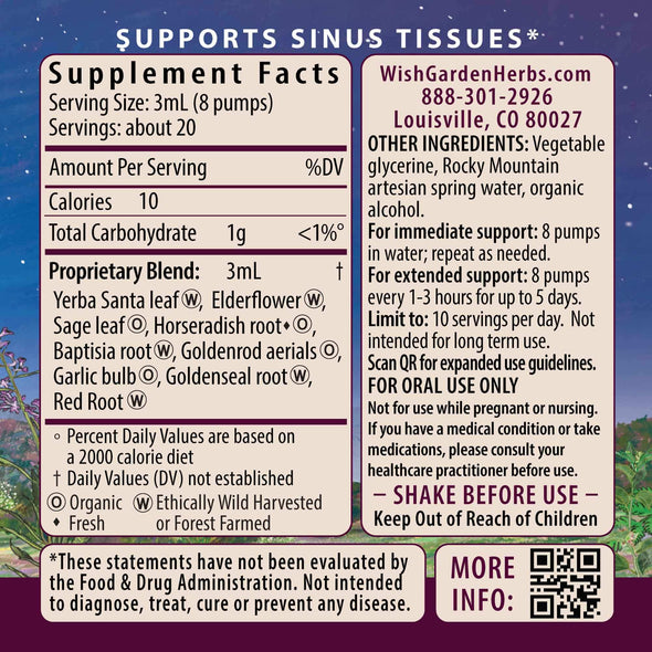 Kick-Ass Sinus Move & Soothe Ingredients & Supplement Facts