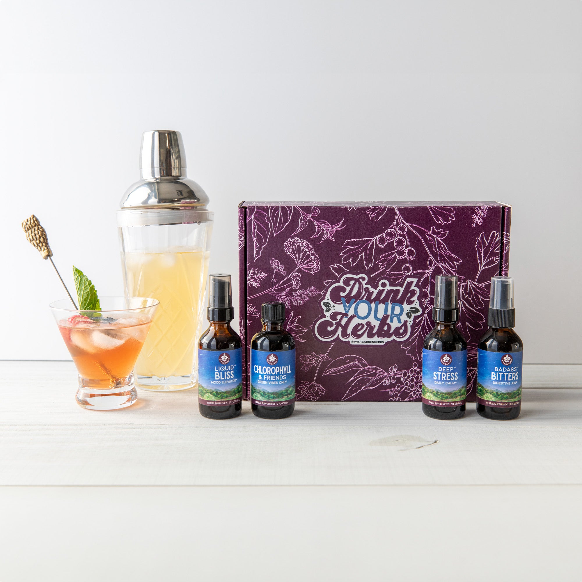 Herbal Mocktail Essentials Kit: Mixologists Ingredients for Sober