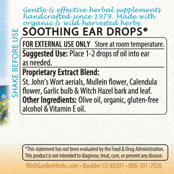 Ear Be Well For Kids + Mullein Flower Ear Oil Kit Ingredients & Supplement Facts