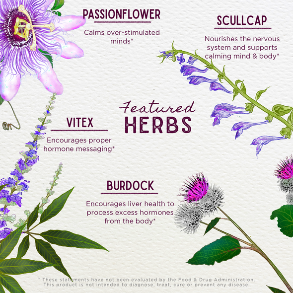 Featured Herbs in P.M.S. Emotional Mood Support