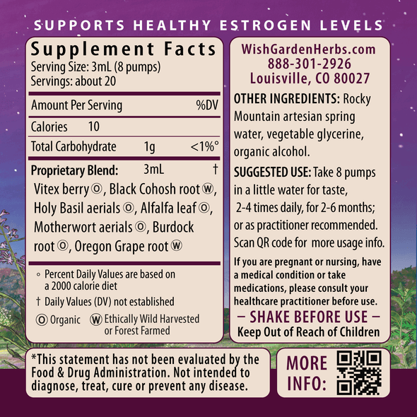 Cycle Vitality 1 Follicular Phase ingredients panel