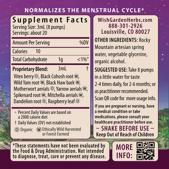 Cycle Harmony Hormone Support ingredients panel