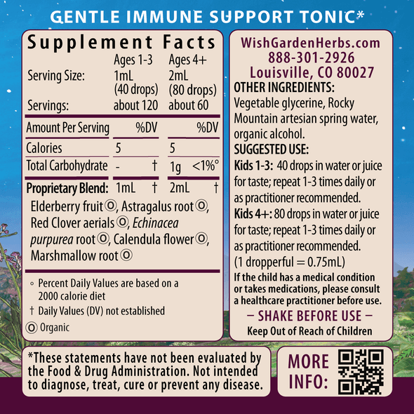 Daily Immune Builder For Kids ingredients panel
