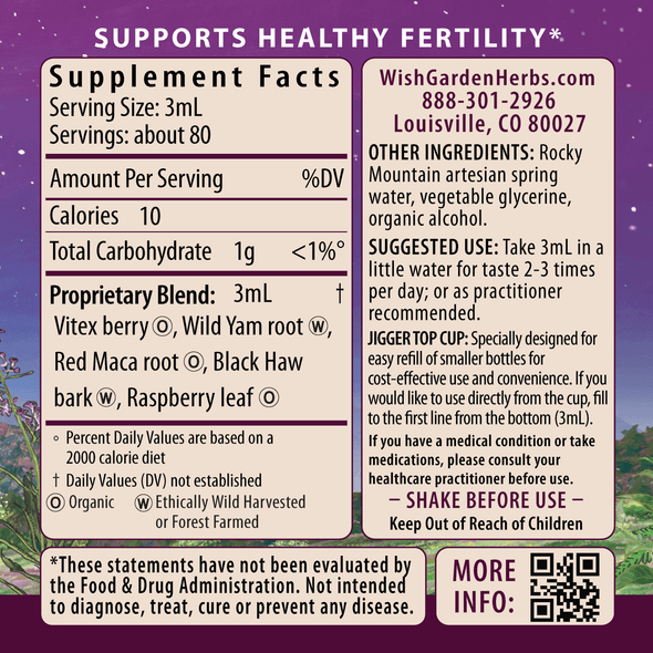 Fertility Prep Conception Support ingredients panel