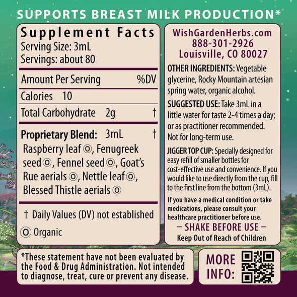 Milk Rich Supply Booster ingredients panel