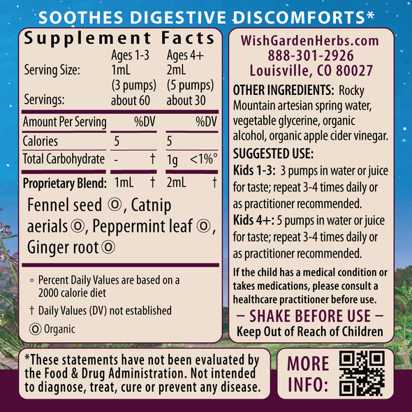 Digestive Rescue GI Normalizer for Kids ingredients panel