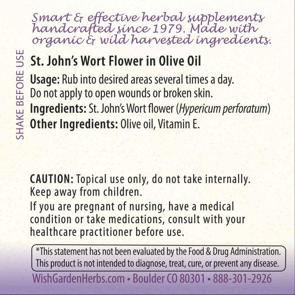 St. John’s Wort Oil Ingredients & Supplement Facts
