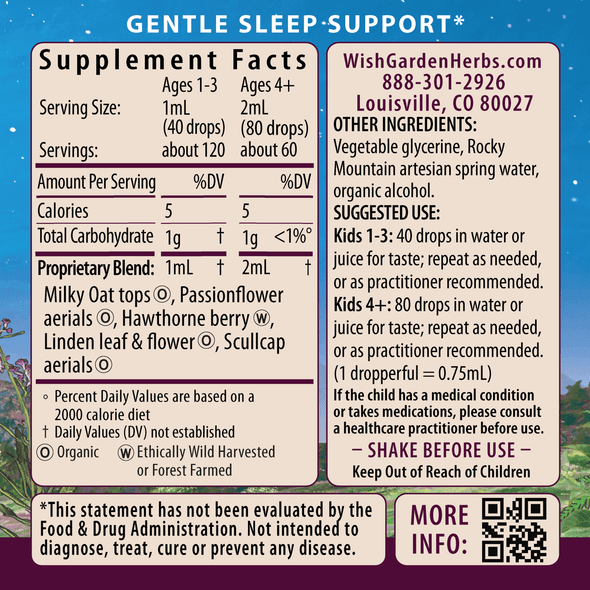 Sleepy Nights & Fresh Mornings For Kids Ingredients & Supplement Facts