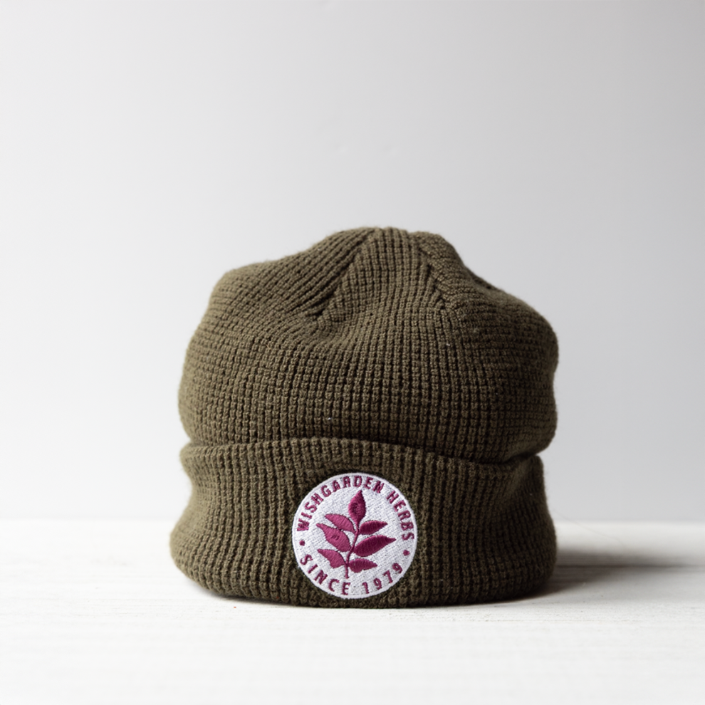Embroidered WishGarden Herbs Thermal Knit Beanie Cuff