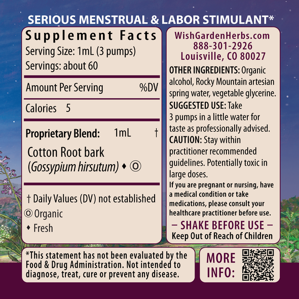 Cotton Root ingredients panel